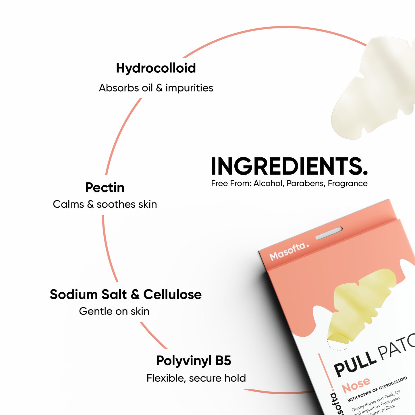 Masofta Pull Patch Nose with Hydrocolloid | Oil, Gunk & Impurity Removal | 3 Pcs