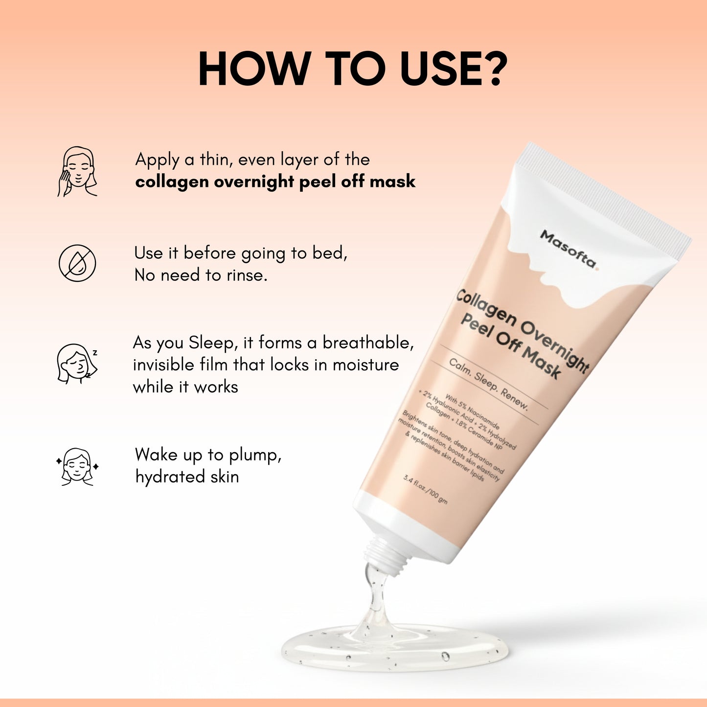 Masofta Collagen Overnight Peel Off Mask