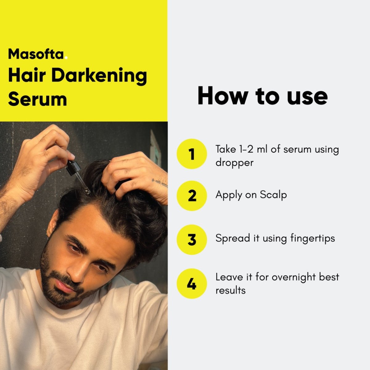 Masofta Hair Darkening Serum how to use