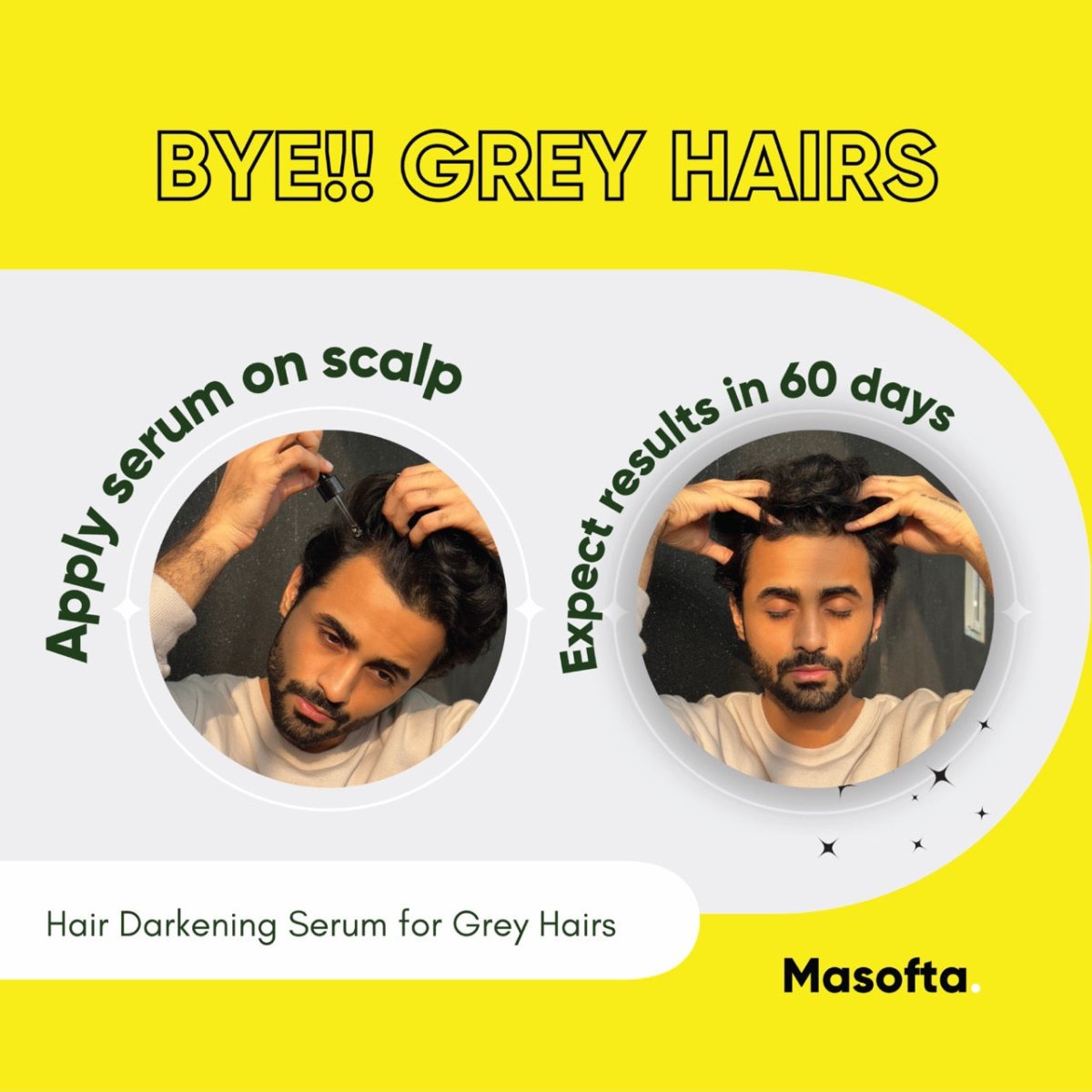 Masofta Hair Darkening Serum results in 60 days