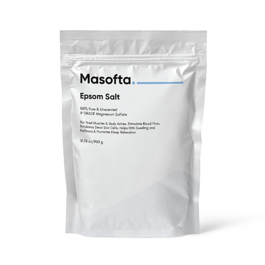 Masofta Epsom Salt for Foot Pain, Body Pain, Stress & Sleep Issues - 900 Gms