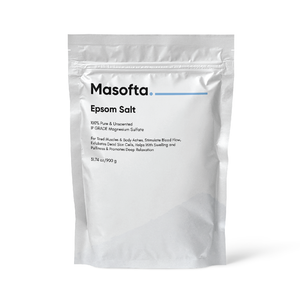 Masofta Epsom Salt for Foot Pain, Body Pain, Stress & Sleep Issues - 900 Gms