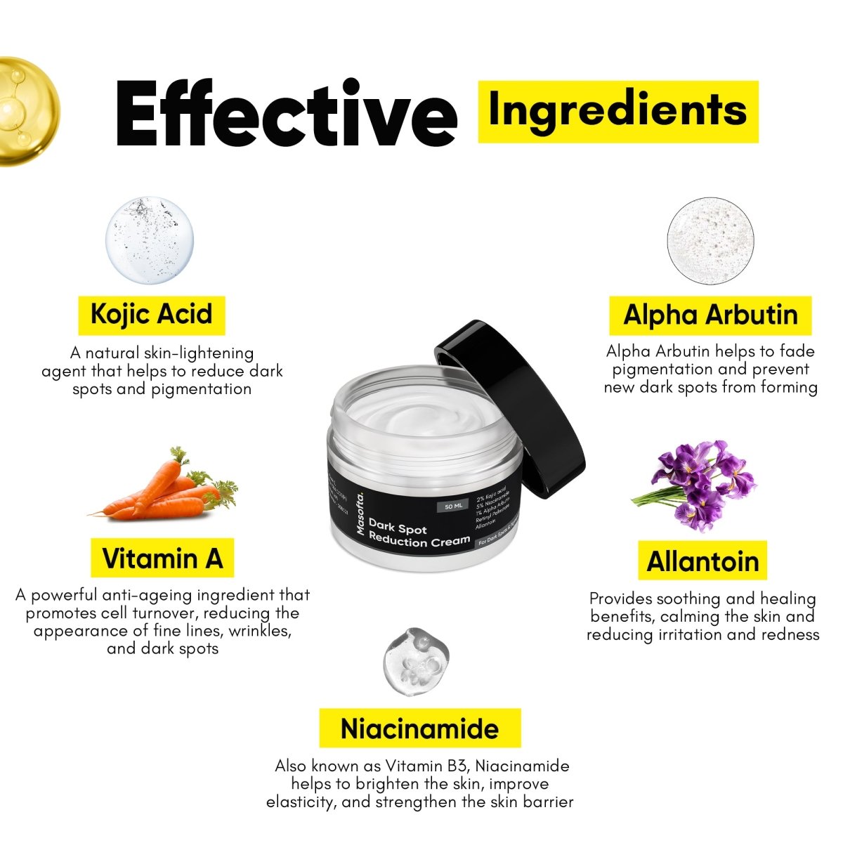 Masofta Dark Spot Reduction Cream Ingredients