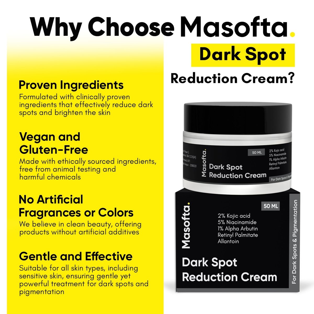 Why Choose Masofta Dark Spot Reduction Cream